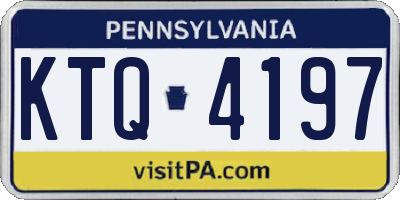 PA license plate KTQ4197