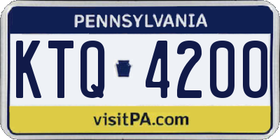 PA license plate KTQ4200