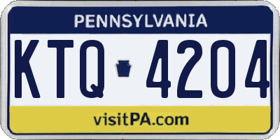 PA license plate KTQ4204