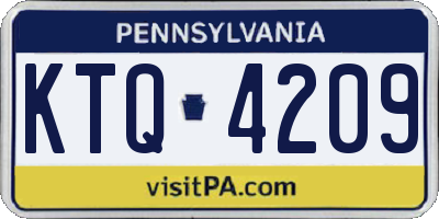 PA license plate KTQ4209