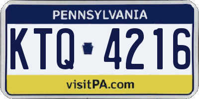PA license plate KTQ4216