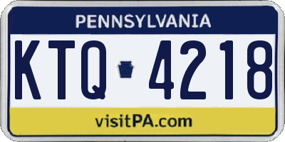 PA license plate KTQ4218