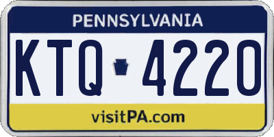 PA license plate KTQ4220