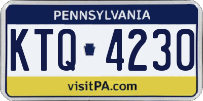 PA license plate KTQ4230