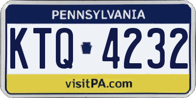 PA license plate KTQ4232
