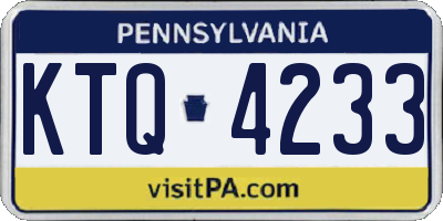 PA license plate KTQ4233