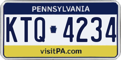 PA license plate KTQ4234