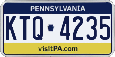 PA license plate KTQ4235