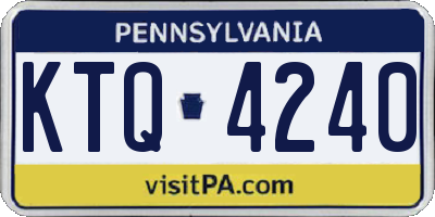 PA license plate KTQ4240