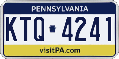 PA license plate KTQ4241