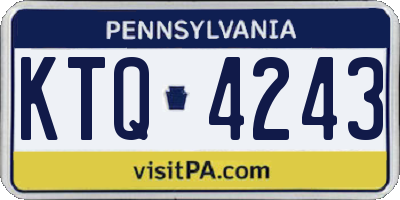 PA license plate KTQ4243