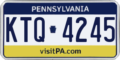 PA license plate KTQ4245
