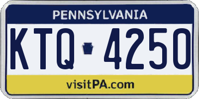 PA license plate KTQ4250