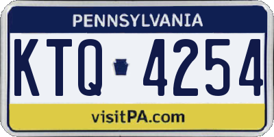 PA license plate KTQ4254