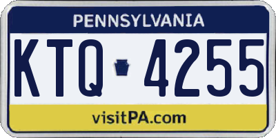 PA license plate KTQ4255