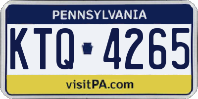 PA license plate KTQ4265