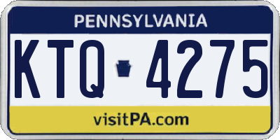 PA license plate KTQ4275