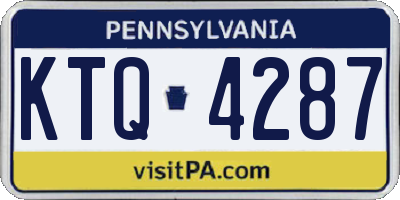 PA license plate KTQ4287
