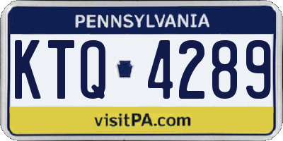 PA license plate KTQ4289