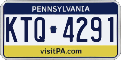 PA license plate KTQ4291