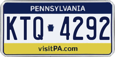 PA license plate KTQ4292