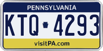 PA license plate KTQ4293