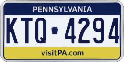 PA license plate KTQ4294