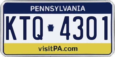 PA license plate KTQ4301