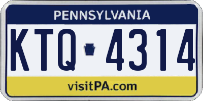 PA license plate KTQ4314