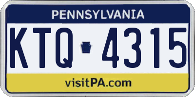 PA license plate KTQ4315