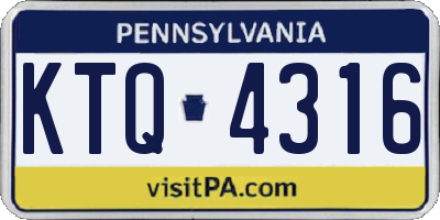PA license plate KTQ4316