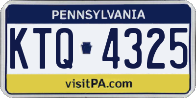 PA license plate KTQ4325