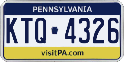 PA license plate KTQ4326