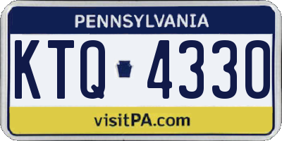 PA license plate KTQ4330