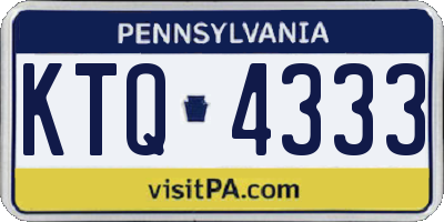 PA license plate KTQ4333