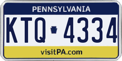 PA license plate KTQ4334