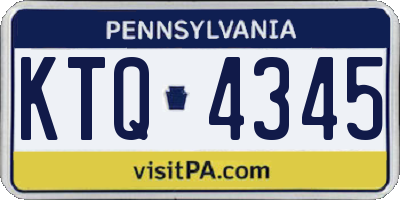 PA license plate KTQ4345