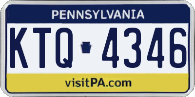 PA license plate KTQ4346