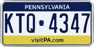 PA license plate KTQ4347