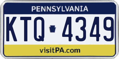 PA license plate KTQ4349