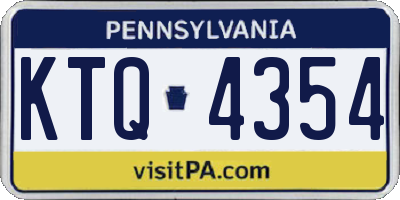 PA license plate KTQ4354