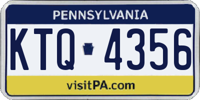 PA license plate KTQ4356