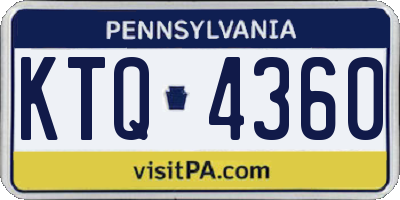 PA license plate KTQ4360