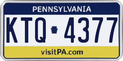 PA license plate KTQ4377