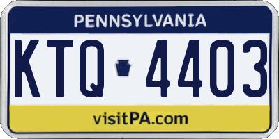 PA license plate KTQ4403