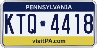 PA license plate KTQ4418