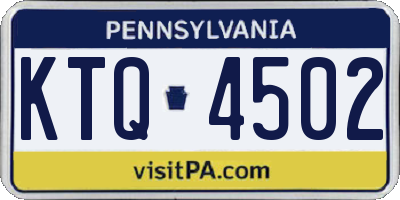 PA license plate KTQ4502