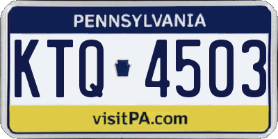 PA license plate KTQ4503
