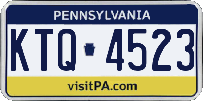PA license plate KTQ4523