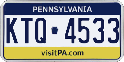 PA license plate KTQ4533